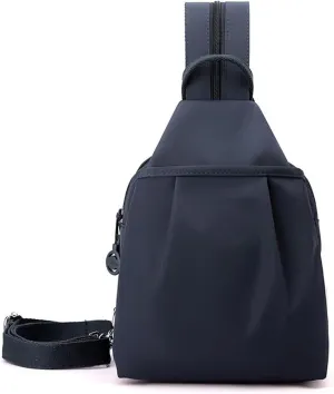 Backpack Chest Bags Double Zipper Large Capacity, Large Capacity Oxford Crossbody Backpack with Anti-Theft Design (Blue)