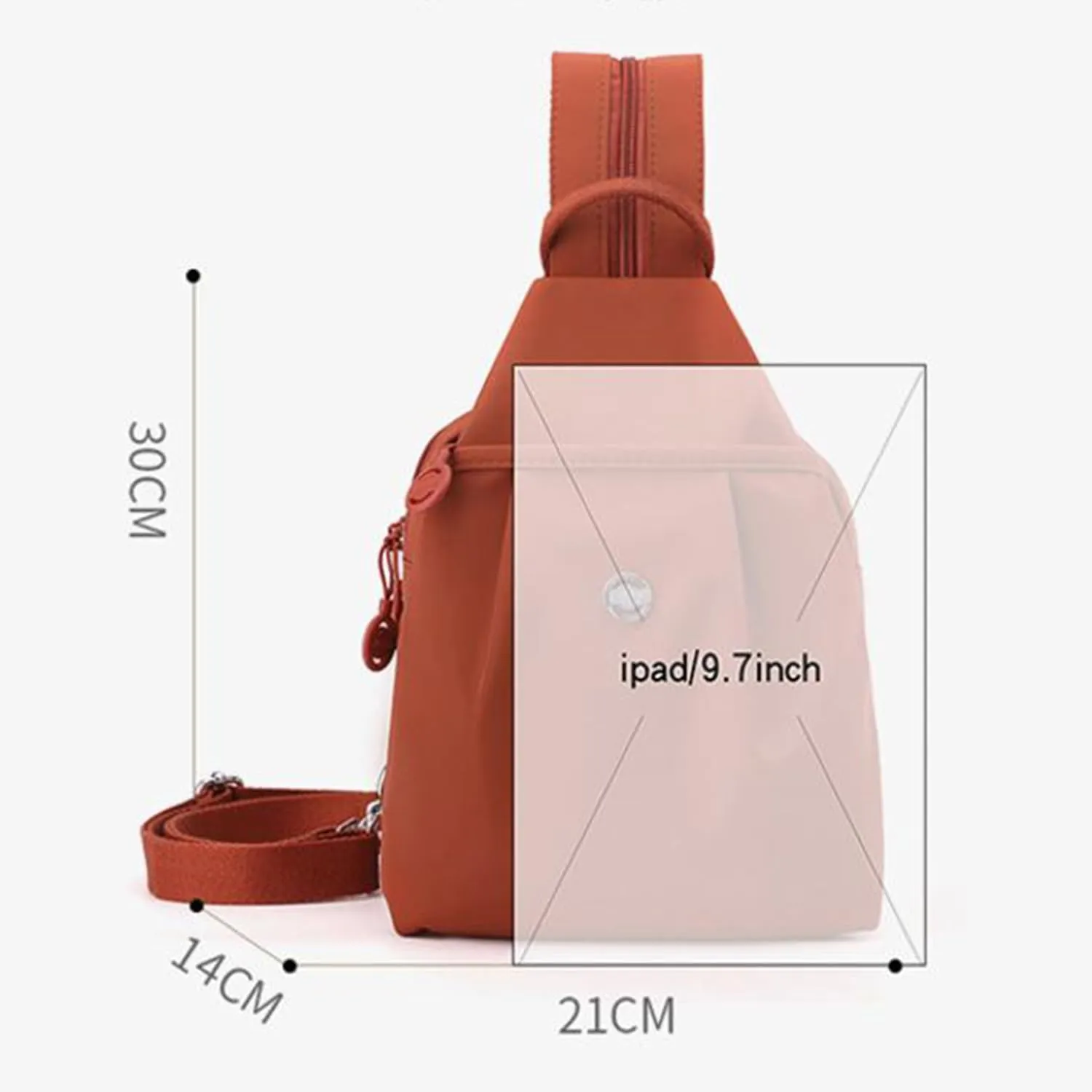Backpack Chest Bags Double Zipper Large Capacity, Large Capacity Oxford Crossbody Backpack with Anti-Theft Design (Blue)