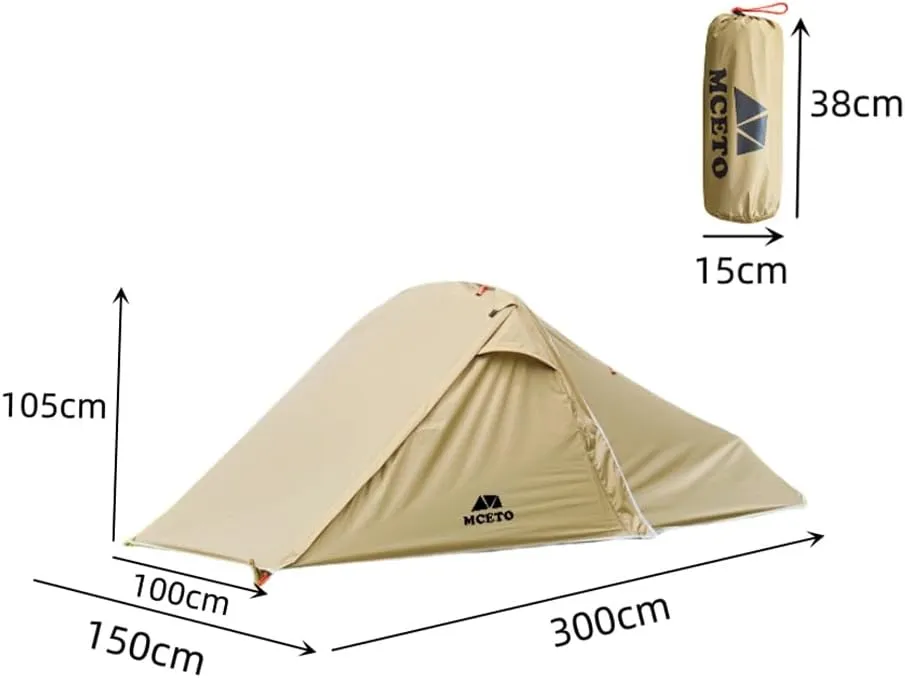 Backpack Tent, Camping Tent, Double Layers Backpacking Tents, Lightweight Hiking Tent with Aluminium Pole for One or Two Person Outdoor Activity