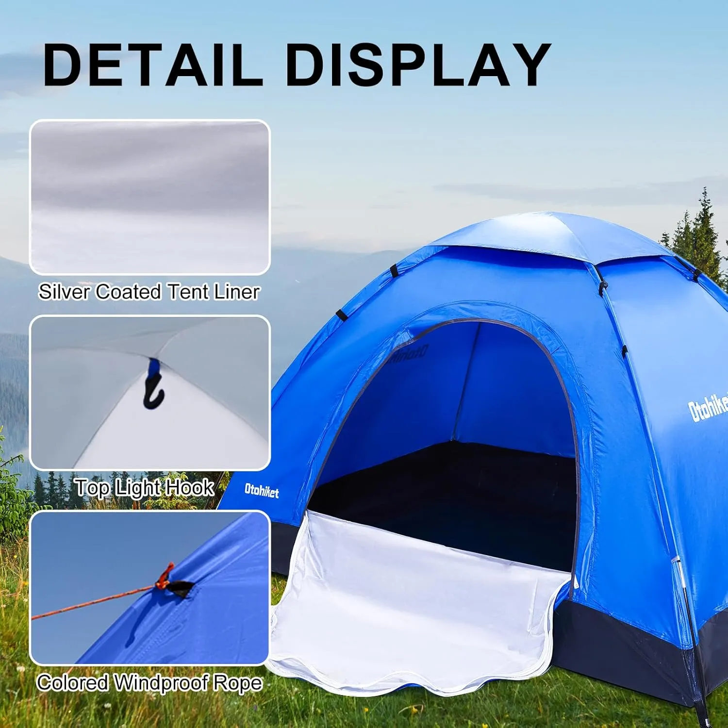 Backpacking Camping Tent Lightweight Portable Waterproof with Carrying Bag for Outdoor Summer Beach