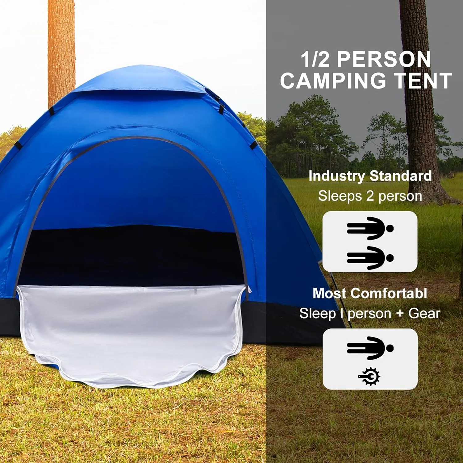 Backpacking Camping Tent Lightweight Portable Waterproof with Carrying Bag for Outdoor Summer Beach