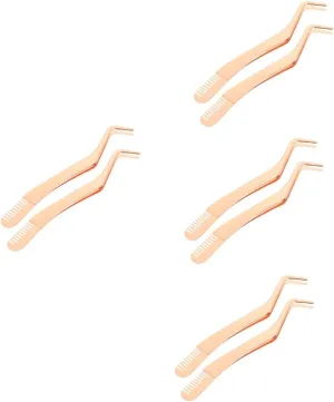 balacoo 8pcs Stainless Steel Eyelash Extension Tweezers Applicator Comb Premium Lash Tweezers for Easy Application and Tool for Lash Extensions and Makeup
