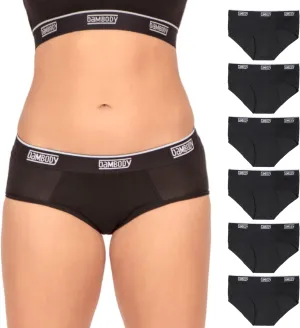 Bambody Leakproof Hipster, Sporty Period Panties for Women and Teens - Protective, Active Wear - Smooth, Soft, Comfortable