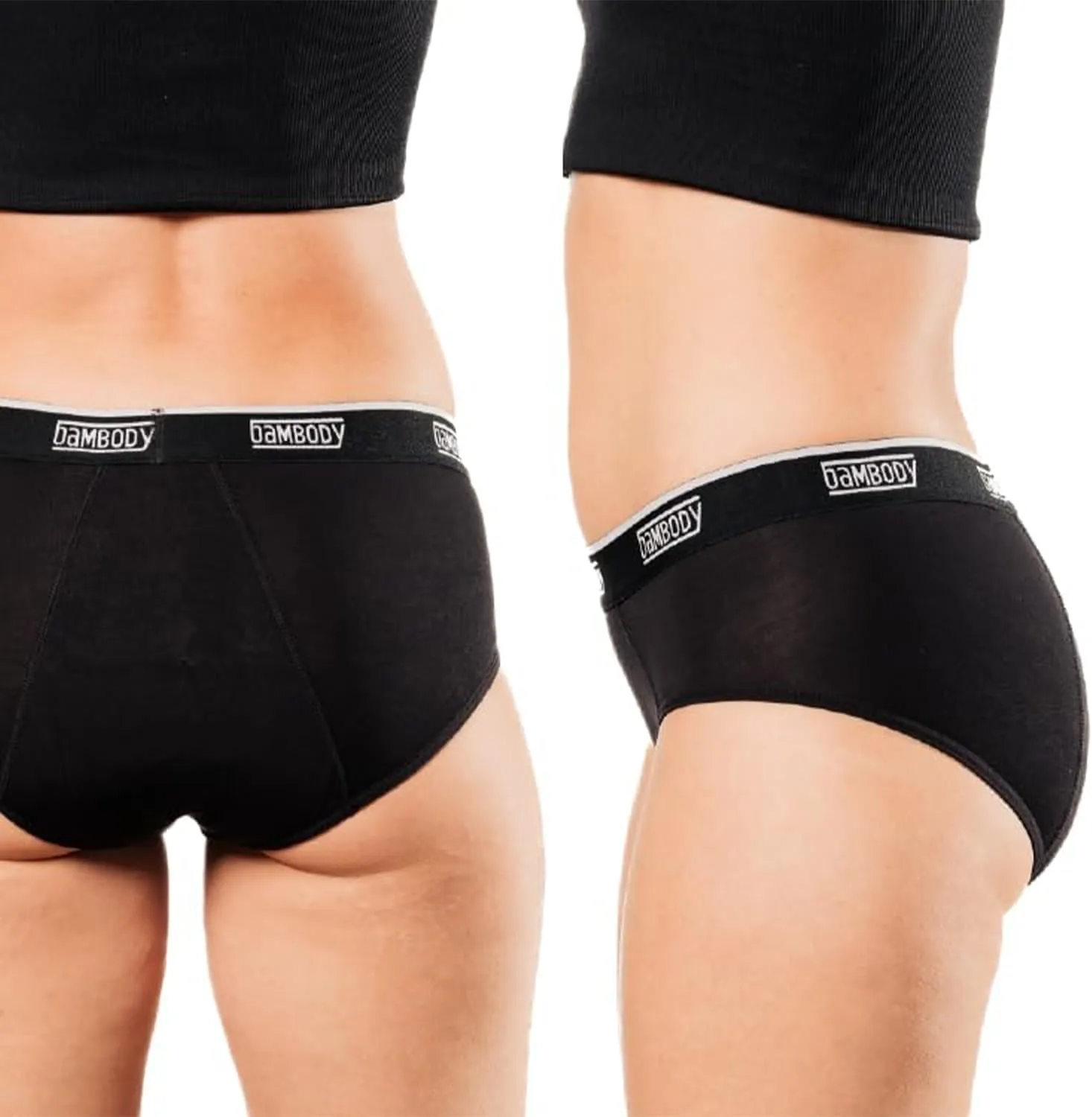 Bambody Leakproof Hipster, Sporty Period Panties for Women and Teens - Protective, Active Wear - Smooth, Soft, Comfortable