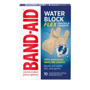 Band-Aid Brand Water Block Flex Adhesive Bandages, Finger & Knuckle, 10 Count