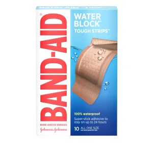 Band-Aid Brand Water Block Tough Strips Adhesive Bandages, Extra Large