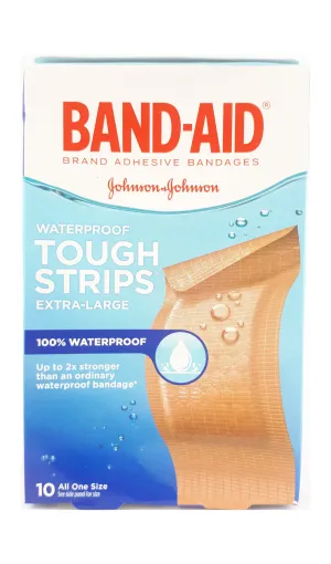 Band-Aid Tough Strips, One-size, 10 bandaids