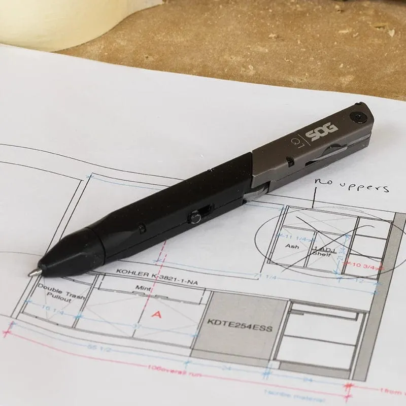 Baton Q1 Multi-Tool for Office and Everyday Carry - Scissors, Pen, Opener, Screwdriver
