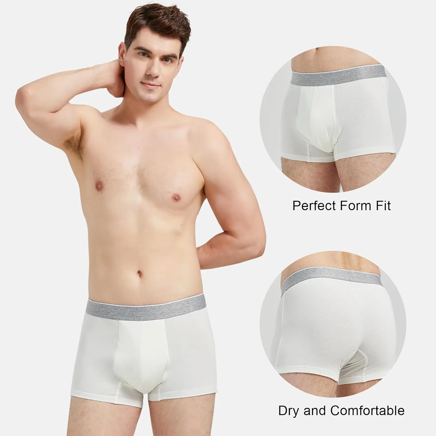 BATTEWA Incontinence Underwear for Men Cotton Leak Proof Boxer Briefs Absorbent Postoperative Bladder Control Adults Panties 50mL