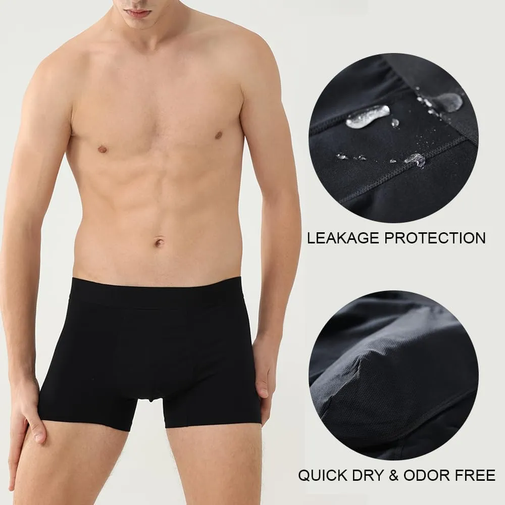 BATTEWA Incontinence Underwear for Men Cotton Leak Proof Boxer Briefs Absorbent Postoperative Bladder Control Adults Panties 50mL