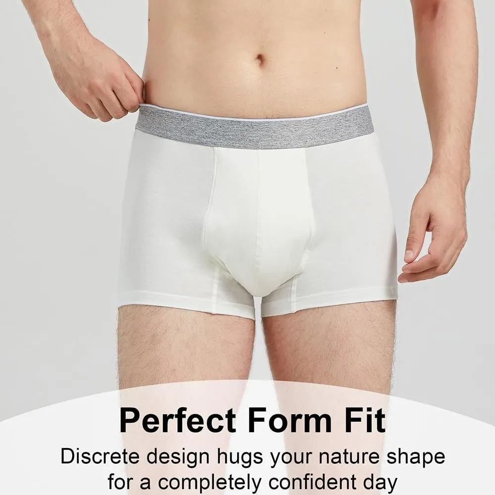 BATTEWA Incontinence Underwear for Men Cotton Leak Proof Boxer Briefs Absorbent Postoperative Bladder Control Adults Panties 50mL