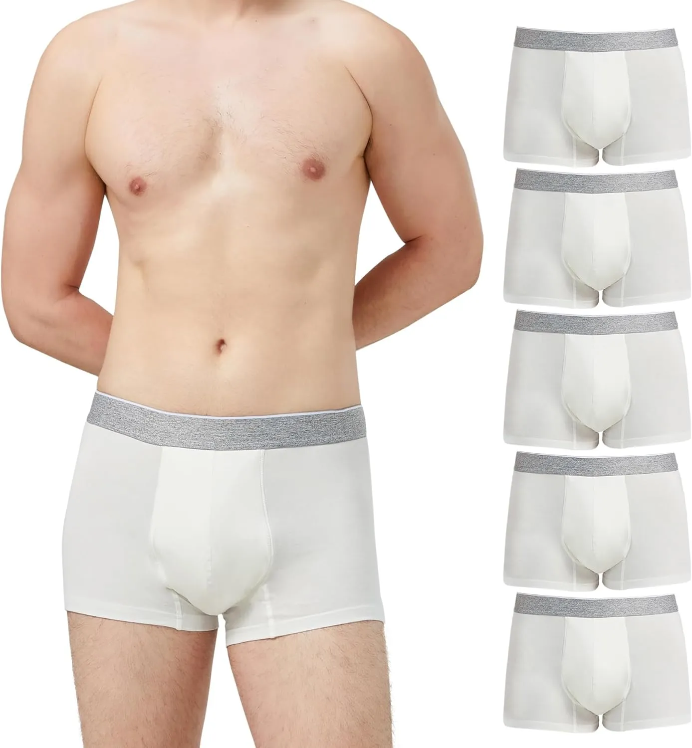 BATTEWA Incontinence Underwear for Men Cotton Leak Proof Boxer Briefs Absorbent Postoperative Bladder Control Adults Panties 50mL