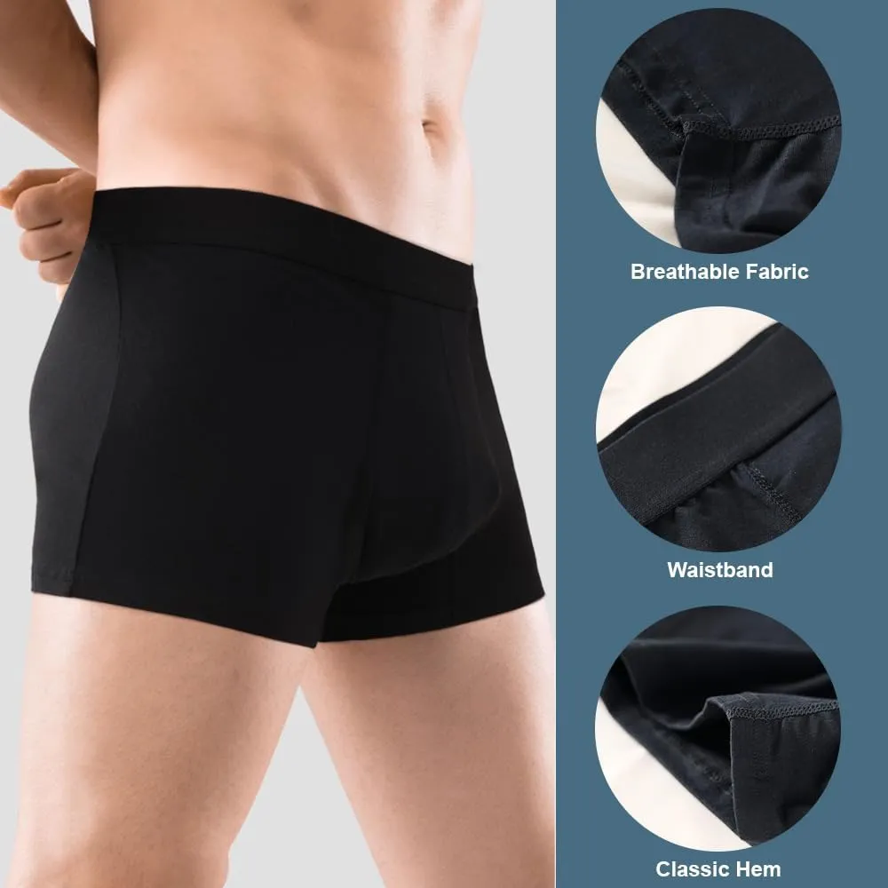 BATTEWA Incontinence Underwear for Men Washable, Leak Proof Underwear for Men Reusable Mens Incontinence Underwear Bladder Leak Briefs Absorbency 50ml,3Pack（3X-Large, Black）