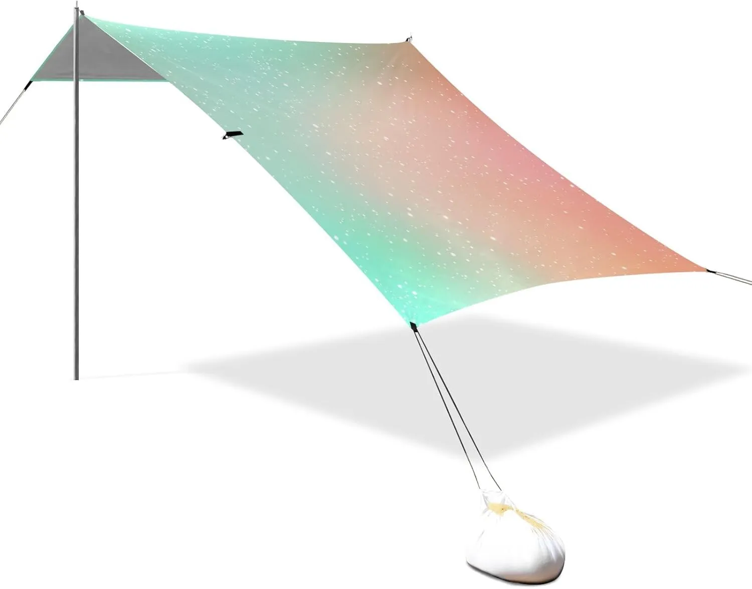 Beach Canopy Tent Sun Shade Outdoor Patio Funny Camping Sun Shelter Yard with Sandbags Anchor Waterproof 9.2 × 10.5 FT Space Stars Nebula Galaxies