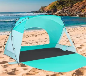 Beach Tent, Portable Sun Shelter for 2/3/4/6-8 Person with UPF 50  UV Protection, Easy Setup Waterproof Beach Shade Canopy Cabana for Family Outdoor and Picnics, Fishing with Carrying Bag