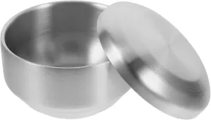 Beaupretty Stainless Steel Shaving Bowl with Lid Ergonomic Shaving Tool for Men for Cream Stylish Bathroom Decor Easy to Clean Against Residue