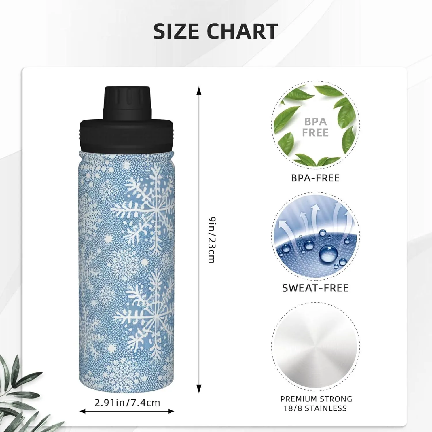 Beautiful Dragonfly In Black And Purple pattern Sports Leak Proof Water Bottle 18 oz, Insulated Water Bottles for Bicycles,Fitness,Yoga,Hiking etc.Black And Purple