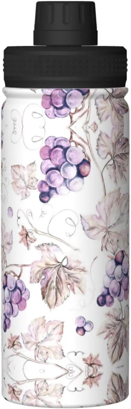 Beautiful Grape Leaves 18oz Sports Insulated Bottle For Outdoor Activities,Your Ideal Companion Staying Hydrated