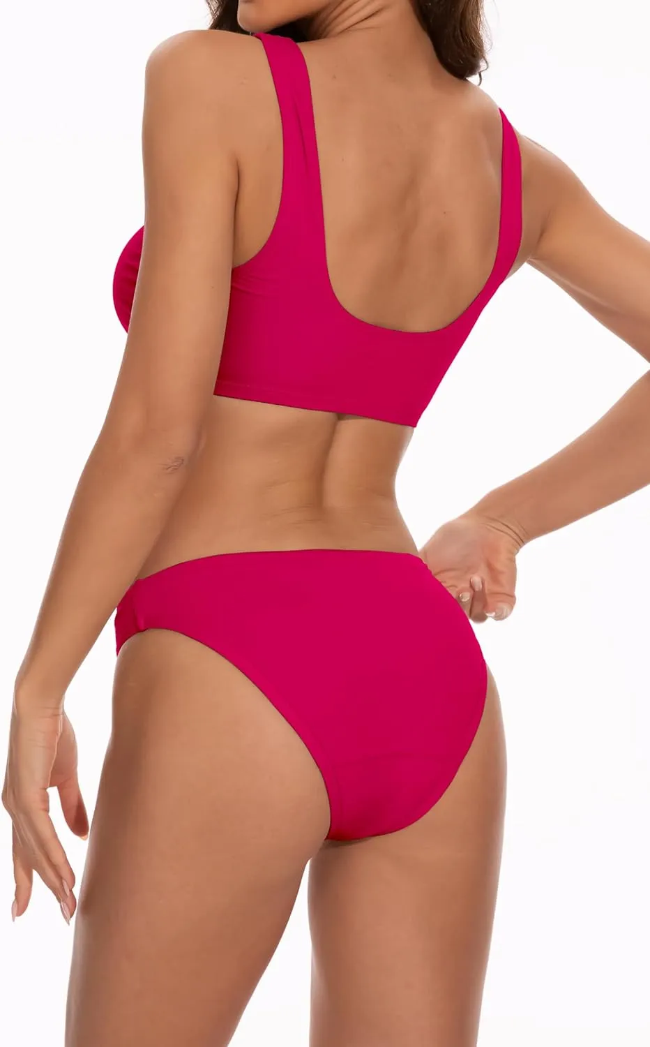 Beautikini Period Swimwear for Teens Two Piece Leakproof Menstrual Bikini Swimsuit Sporty Bathing Suits for Girls Women