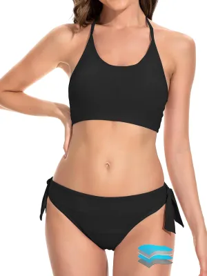 Beautikini Period Swimwear for Teens Two Piece Menstrual Leakproof Swimsuit Halter Bikini Set Bathing Suits for Girls Women