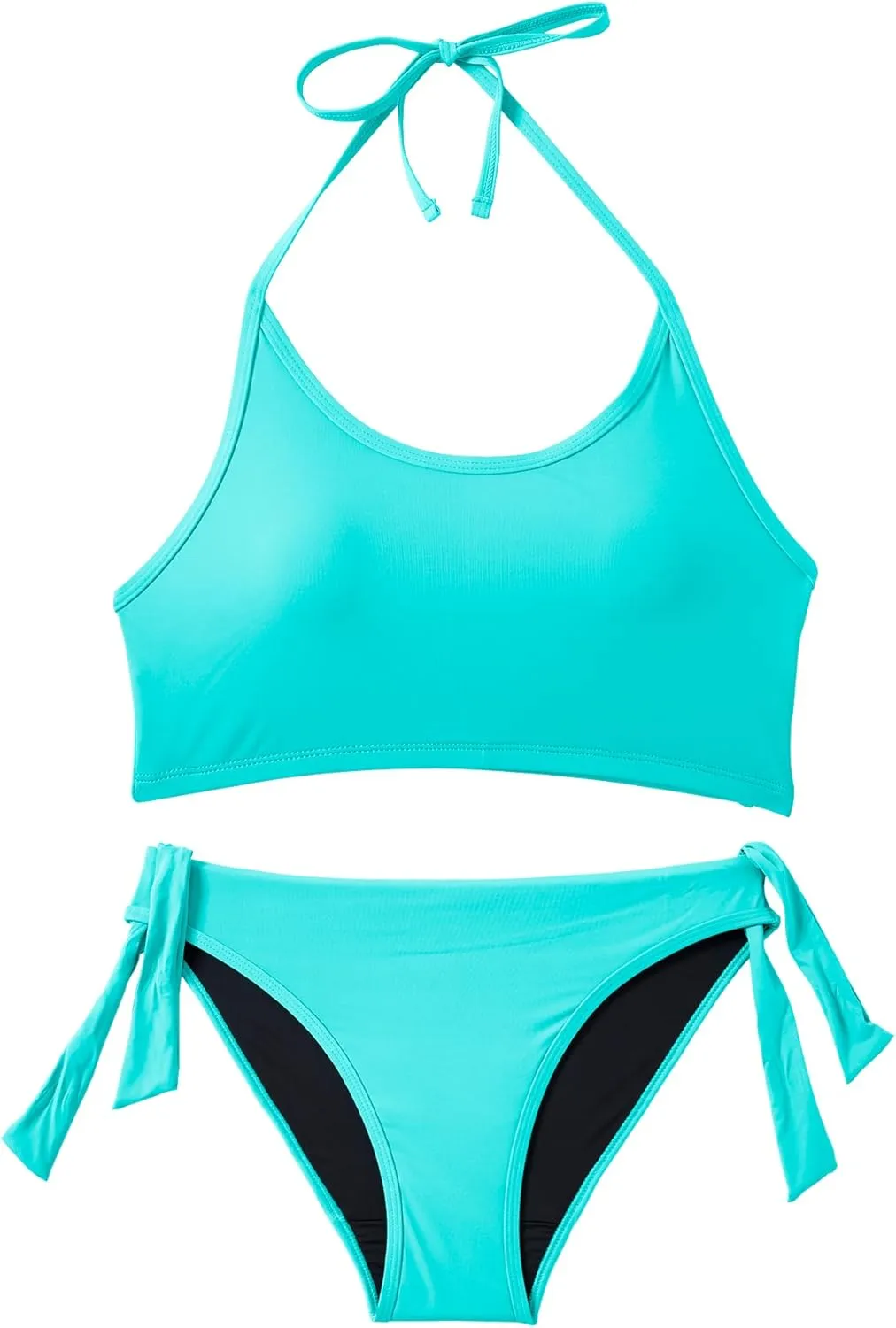Beautikini Period Swimwear for Teens Two Piece Menstrual Leakproof Swimsuit Halter Bikini Set Bathing Suits for Girls Women