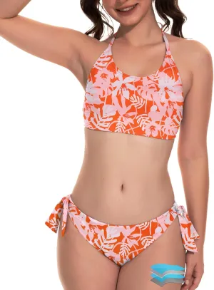 Beautikini Period Swimwear for Teens Two Piece Menstrual Leakproof Swimsuit Halter Bikini Set Bathing Suits for Girls Women