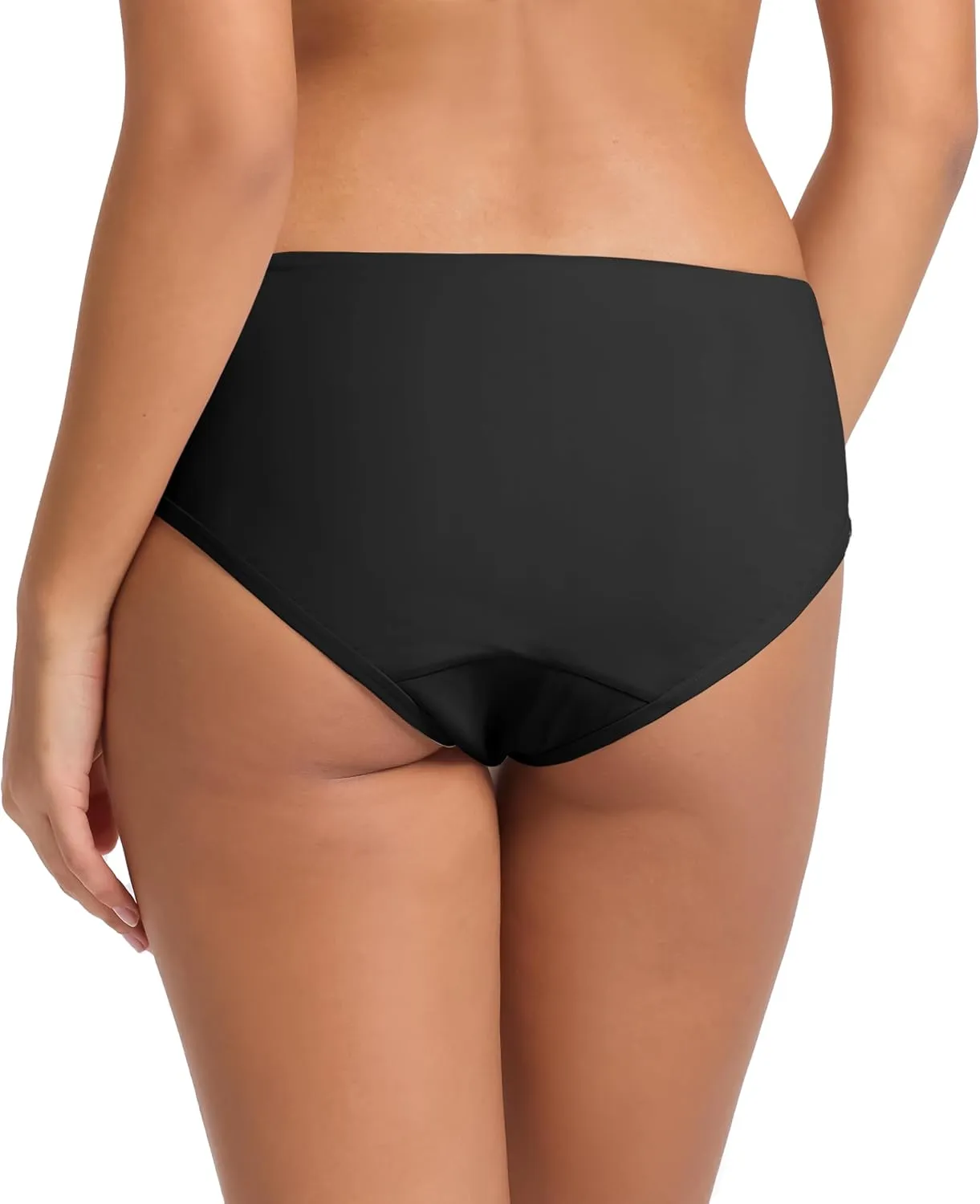 Beautikini Period Swimwear Leakproof Menstrual Swimsuit Mid Waist Bathing Suit Bikini Bottoms for Teen Girls Women