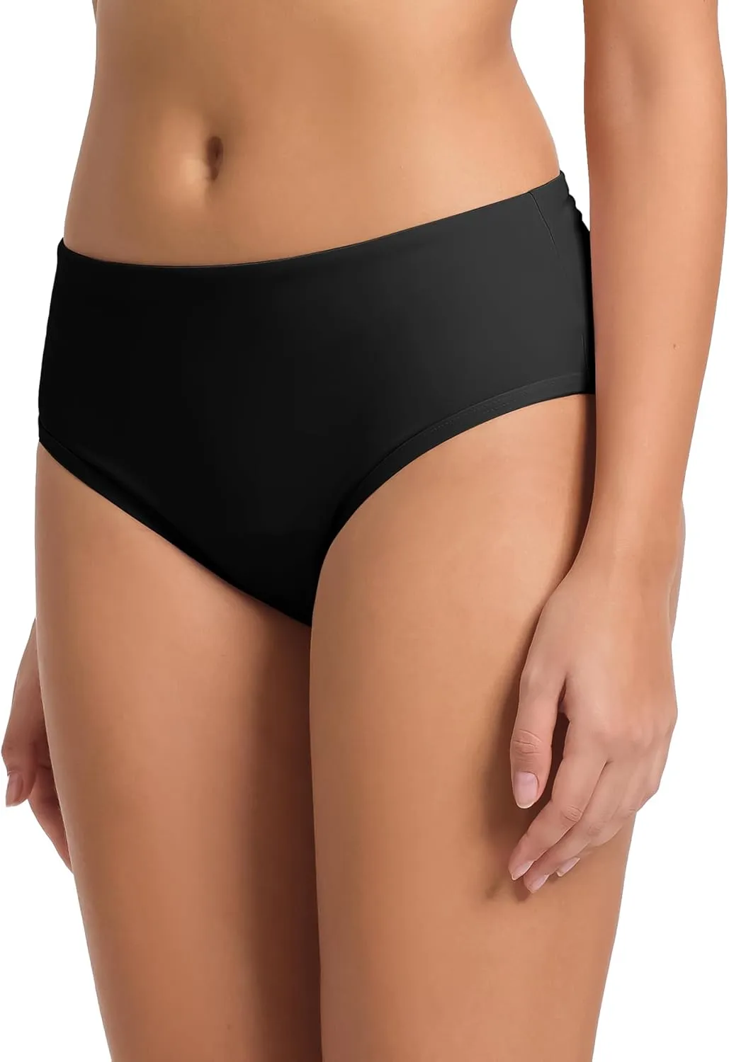 Beautikini Period Swimwear Leakproof Menstrual Swimsuit Mid Waist Bathing Suit Bikini Bottoms for Teen Girls Women