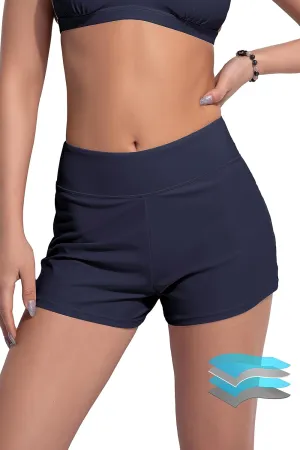 Beautikini Period Swimwear Menstrual Leakproof Swim Shorts Quick Dry 3" High Waisted Bathing Suit Bottoms for Girls Teens