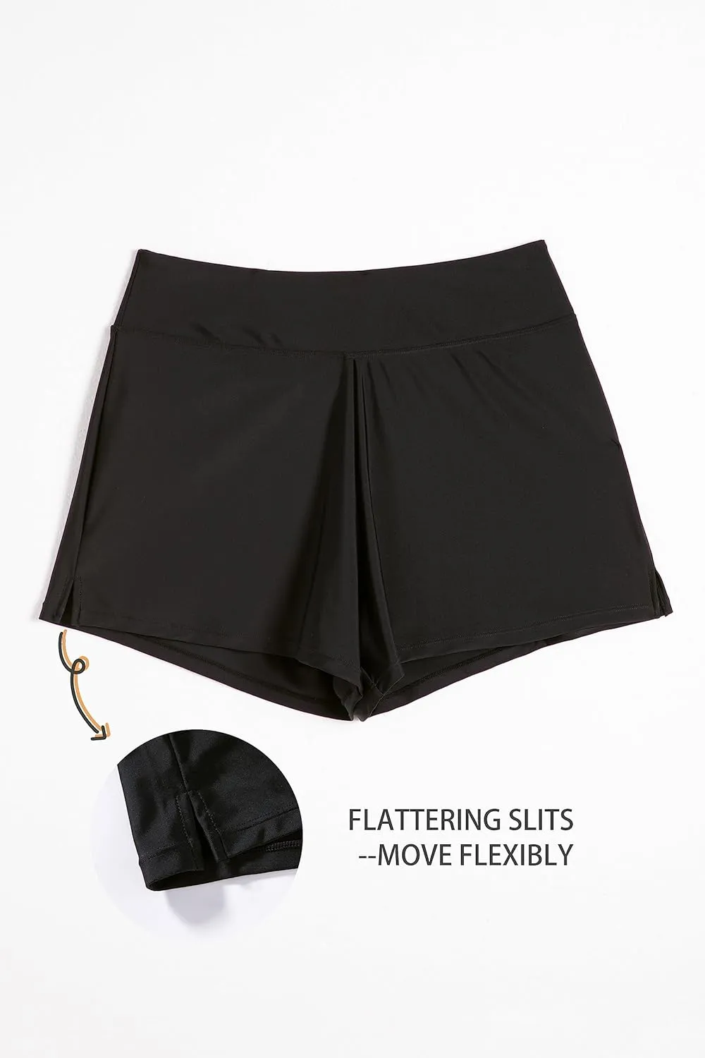 Beautikini Period Swimwear Menstrual Leakproof Swim Shorts Quick Dry 3" High Waisted Bathing Suit Bottoms for Girls Teens
