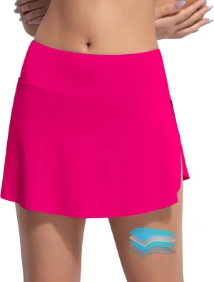 Beautikini Period Swimwear Menstrual Leakproof Swim Skirt Swimsuit Mid Waist Bathing Suit Bottoms for Teens Girls