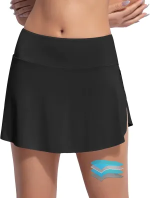 Beautikini Period Swimwear Menstrual Leakproof Swim Skirt Swimsuit Mid Waist Bathing Suit Bottoms for Teens Girls