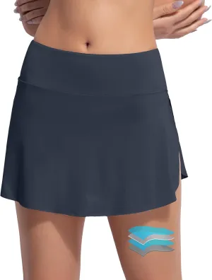 Beautikini Period Swimwear Menstrual Leakproof Swim Skirt Swimsuit Mid Waist Bathing Suit Bottoms for Teens Girls