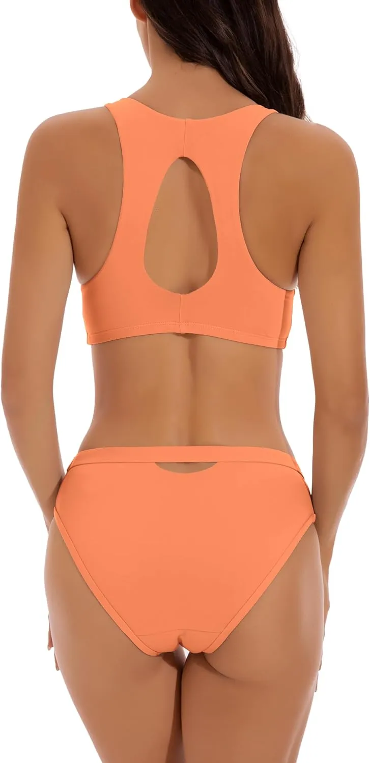 Beautikini Period Swimwear Menstrual Two Piece Swimsuit Leakproof Bikini Sets Sporty Bathing Suit for Teen Girls