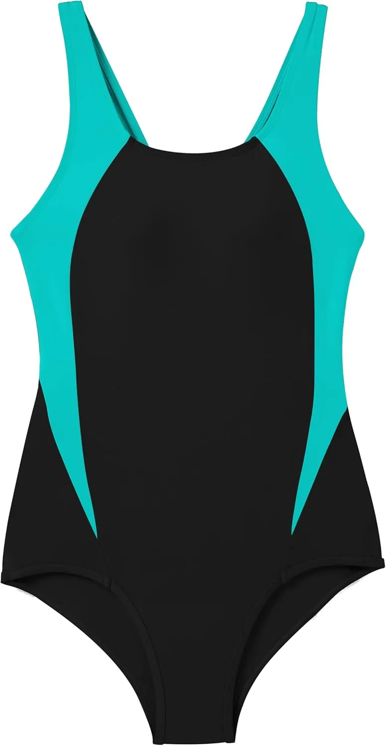 Beautikini Period Swimwear One Piece Leakproof Athletic Racerback Swimsuit Menstrual Sporty Bathing Suit for Teen Girls Women