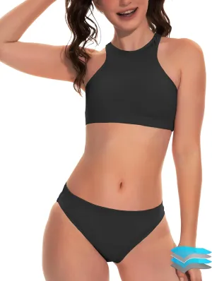 Beautikini Period Swimwear Two Piece Sporty Swimsuit Bikini Menstrual Leakproof Bathing Suit for Teen Girls
