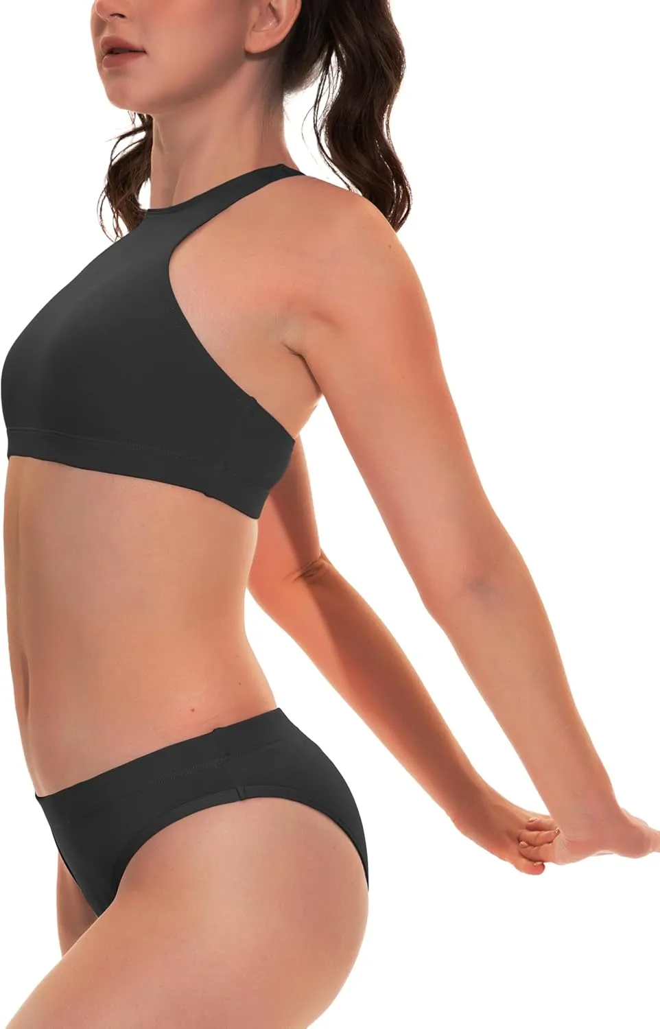 Beautikini Period Swimwear Two Piece Sporty Swimsuit Bikini Menstrual Leakproof Bathing Suit for Teen Girls
