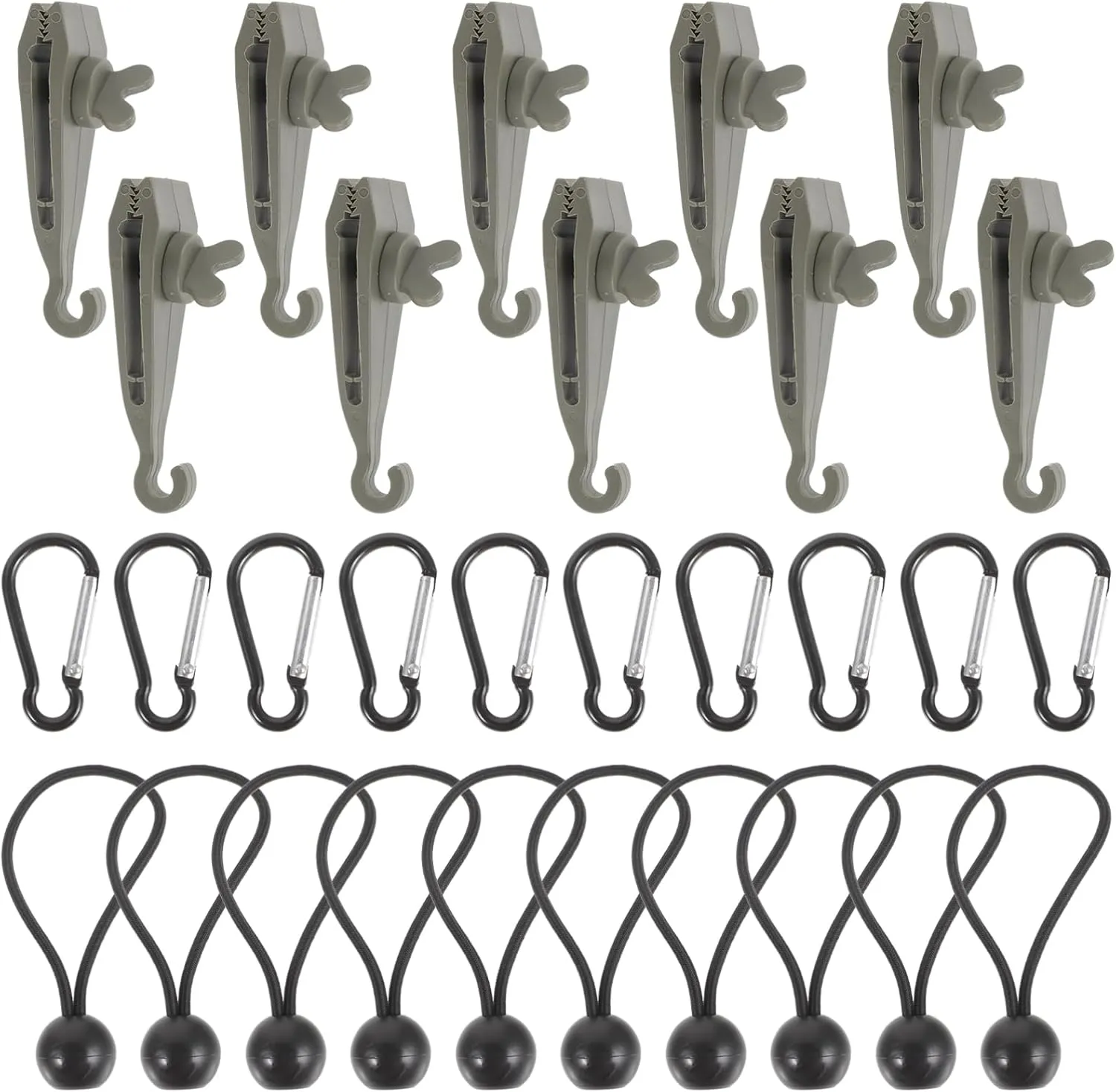 BESPORTBLE 1Set Heavy Duty Tent Fixers with Tarp Clips Ropes and Buckles Durable Camping Awning Fasteners for Secure Outdoor Use for Tents and Tarps