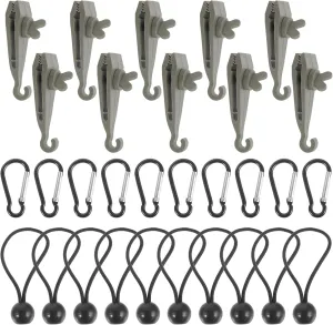 BESPORTBLE 1Set Heavy Duty Tent Fixers with Tarp Clips Ropes and Buckles Durable Camping Awning Fasteners for Secure Outdoor Use for Tents and Tarps