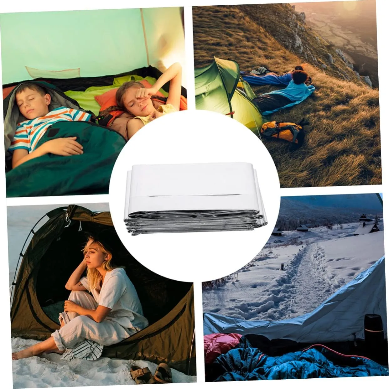 BESPORTBLE 3sets Camping Hiking Blanket Insulation Survival Blanket First Aid Kit 6pcs*3