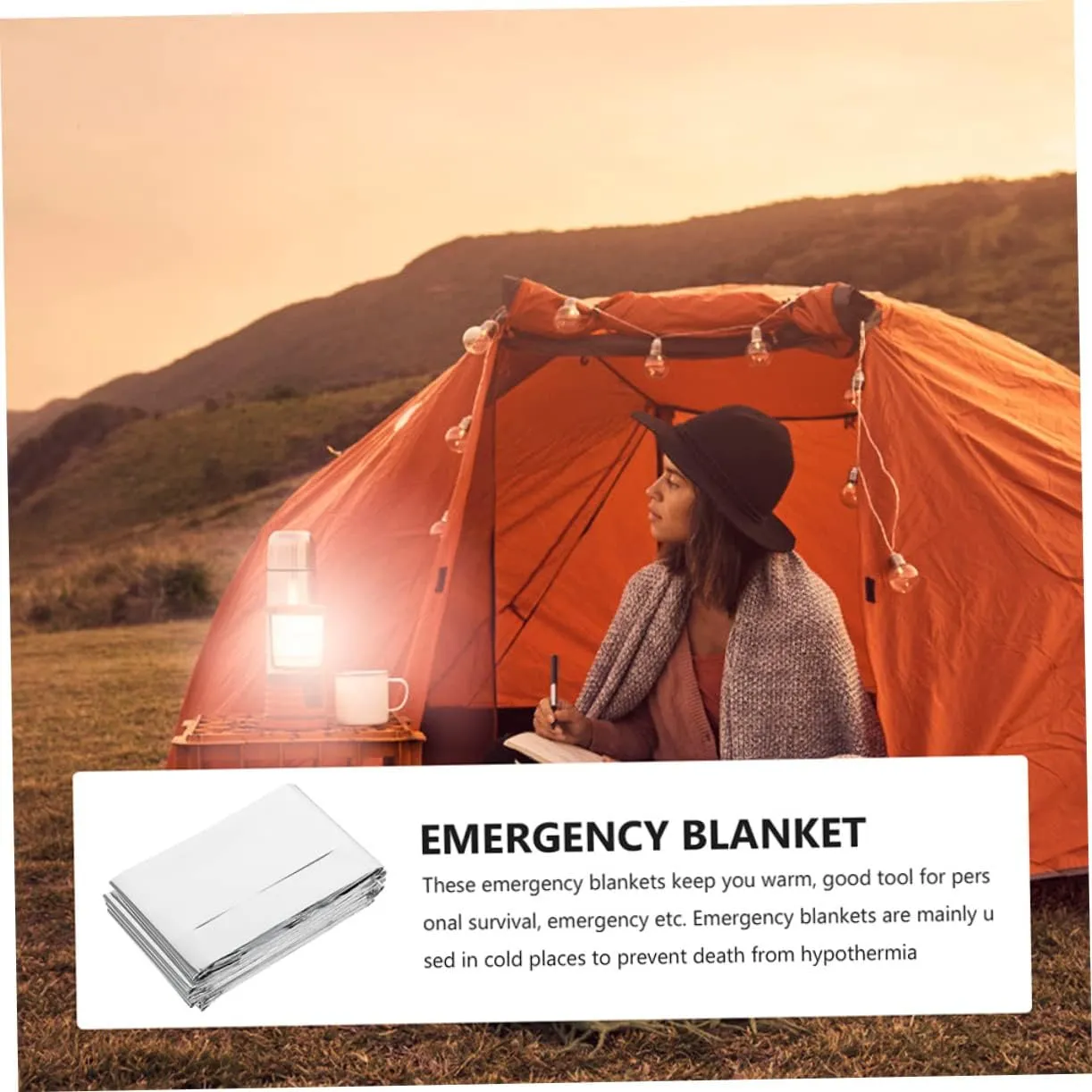 BESPORTBLE 3sets Camping Hiking Blanket Insulation Survival Blanket First Aid Kit 6pcs*3