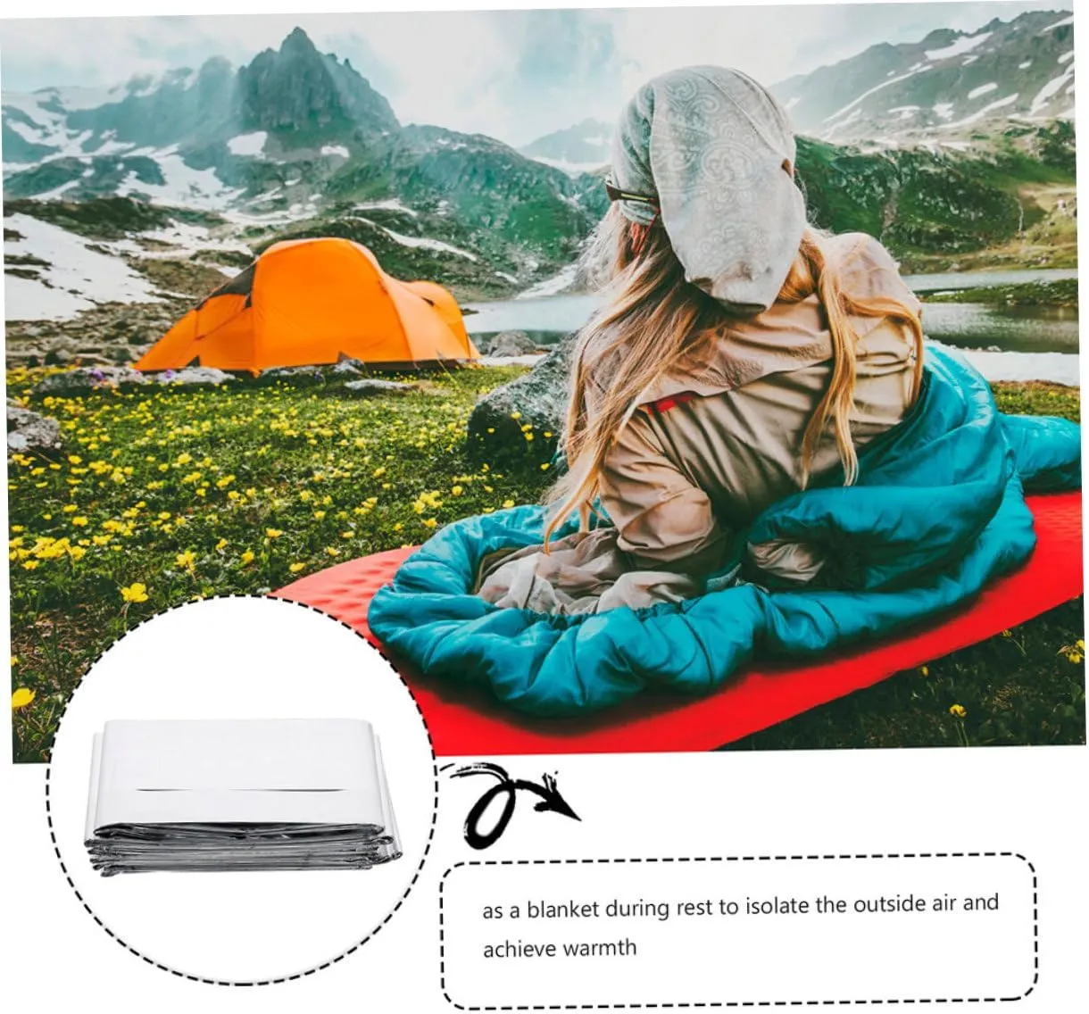 BESPORTBLE 3sets Camping Hiking Blanket Insulation Survival Blanket First Aid Kit 6pcs*3