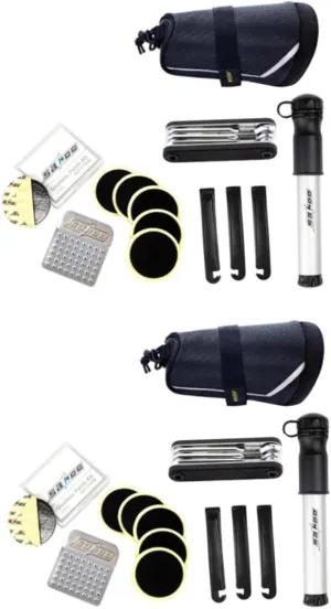BESPORTBLE -one Bike Repair Tool Kit Tire Repair Kit with Plugs Multi Tool Saddle Bag Pump Inflator Patch Crowbar Chain Splitter for Home Use
