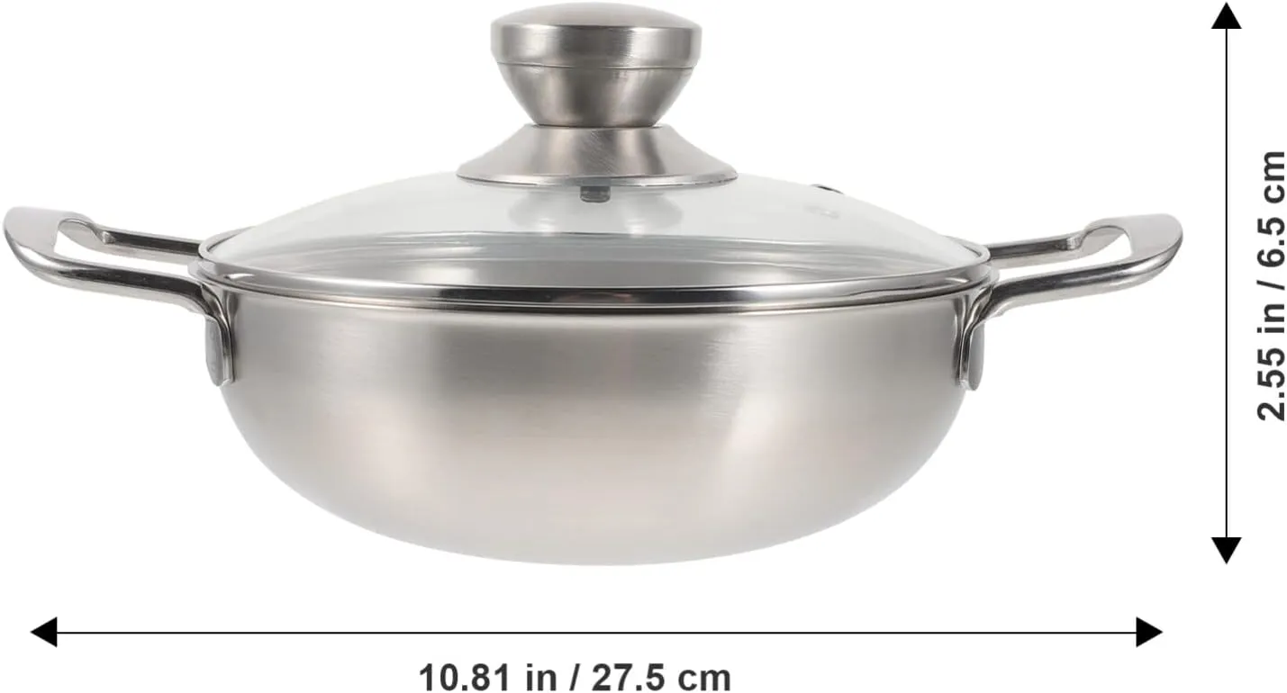 BESPORTBLE Small Cooking Pots Portable Outdoor Pot 18cm Stainless Steel Non-Stick Durable for Home Restaurant