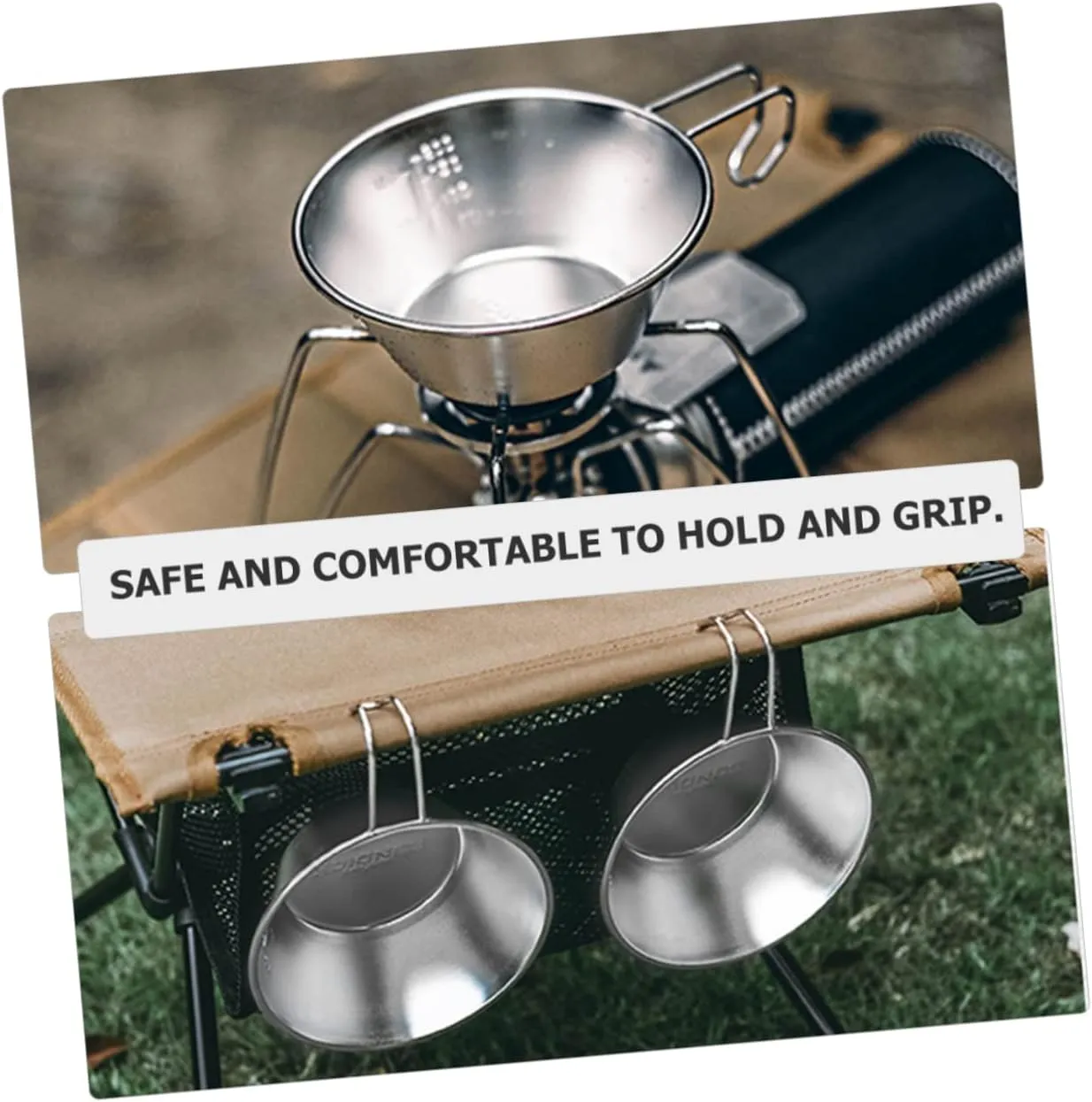 BESPORTBLE Stainless Steel Salad Bowl Cups Water Portable Outdoor Camping Foldable Bowl Camping Mug Camping