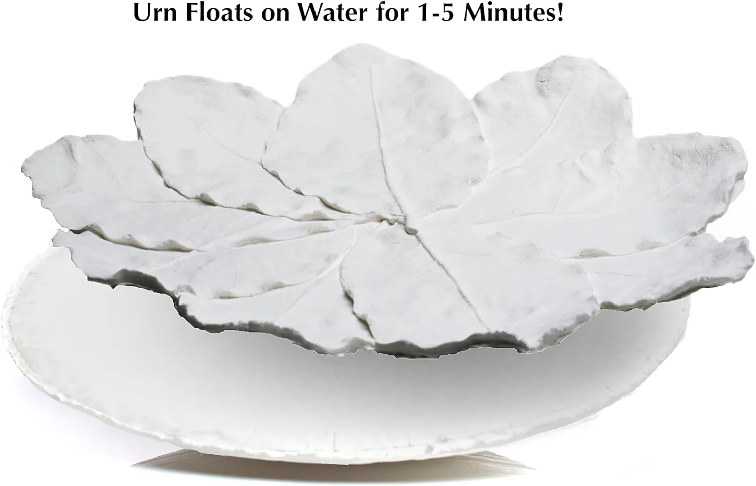 Biodegradable Urn for Human Ashes (The Lily at Peace) Water Burial Urn, Urn Floats in Water, Urn for Cremation, Ocean Water Scattering Urn for Ashes, Floating Urn, Adult Size W-302