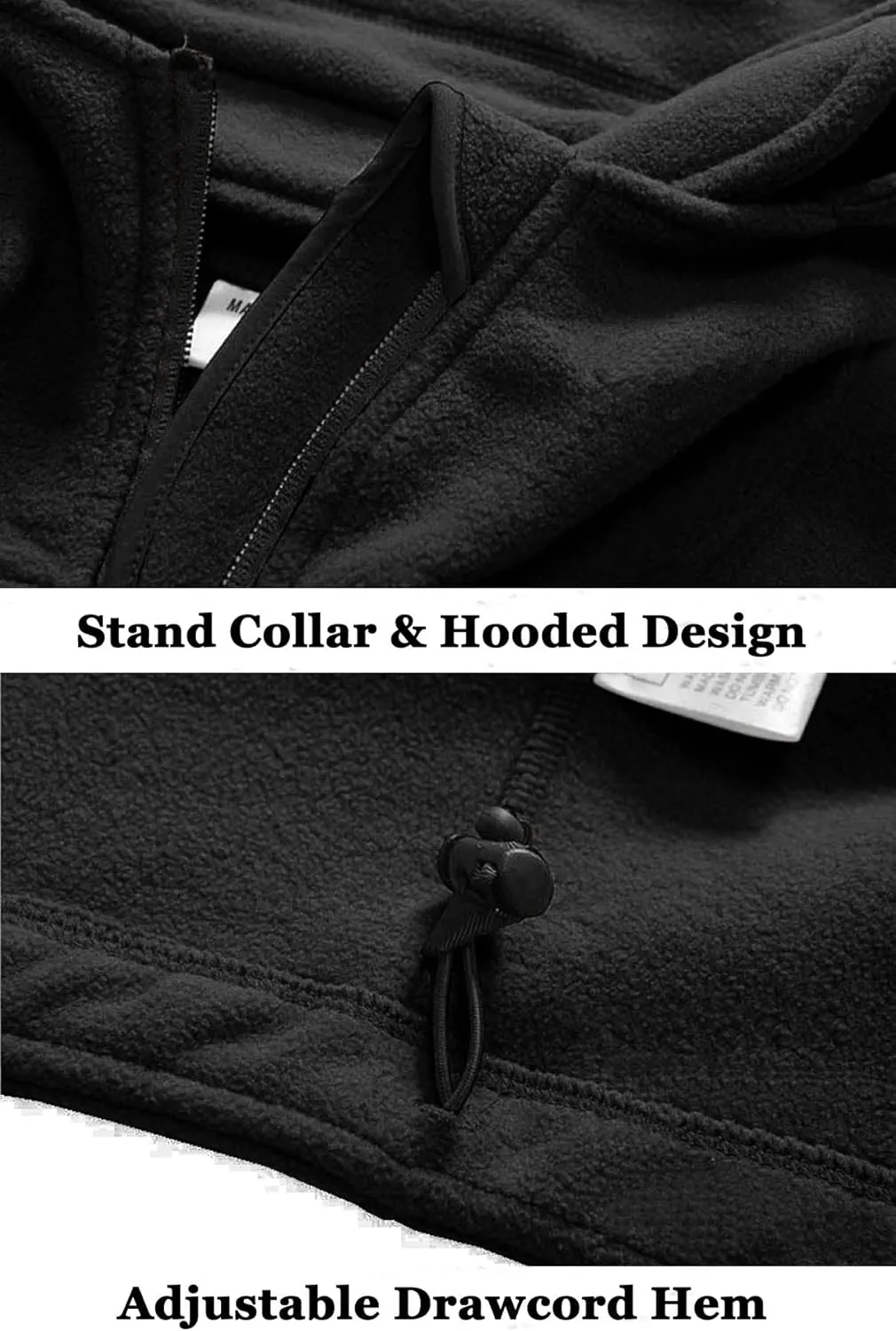BIYLACLESEN Men's Winter Fleece Jackets Hooded Warm Military Tactical Coats Sport Outdoor Fleece Jacket Coats