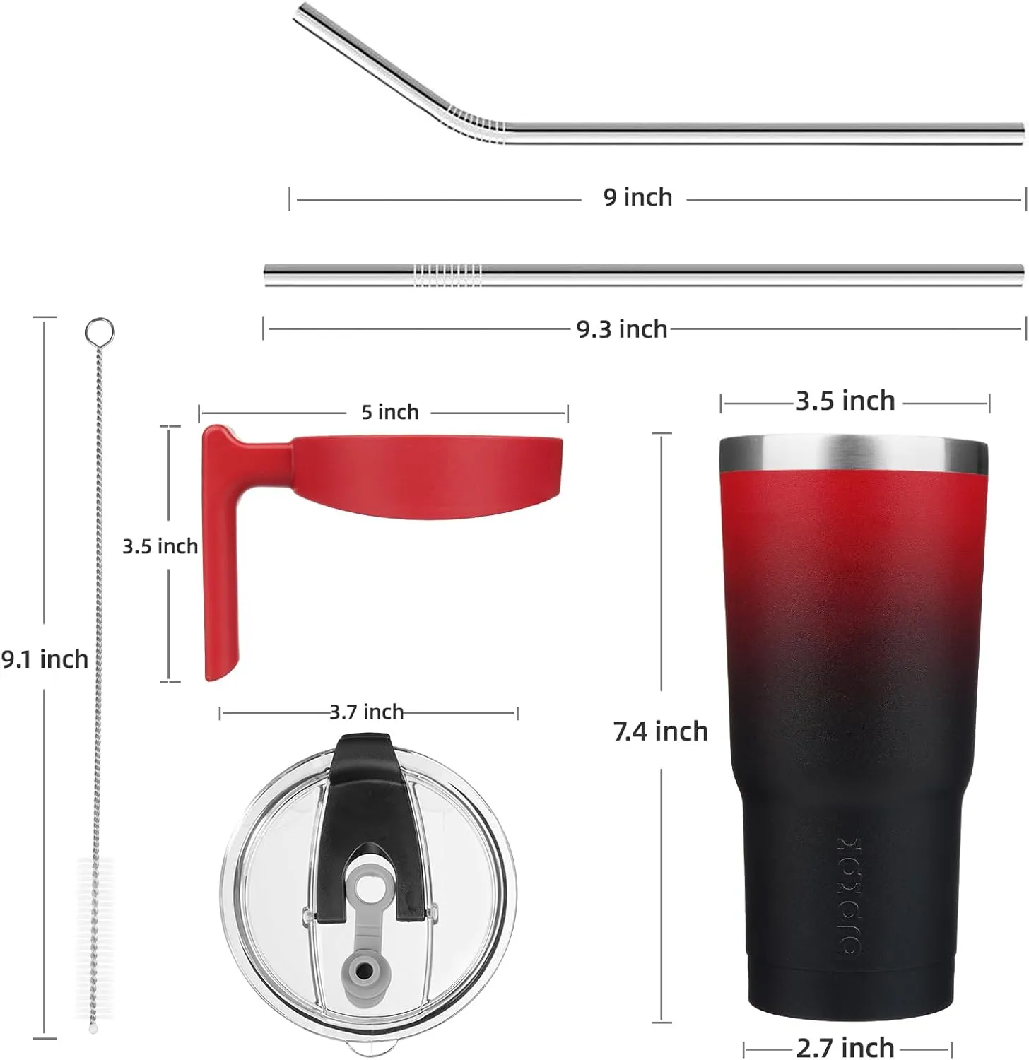 BJPKPK 20oz Stainless Steel Double Wall Insulated Tumbler With Handle And Straw Lid,Blood Moon