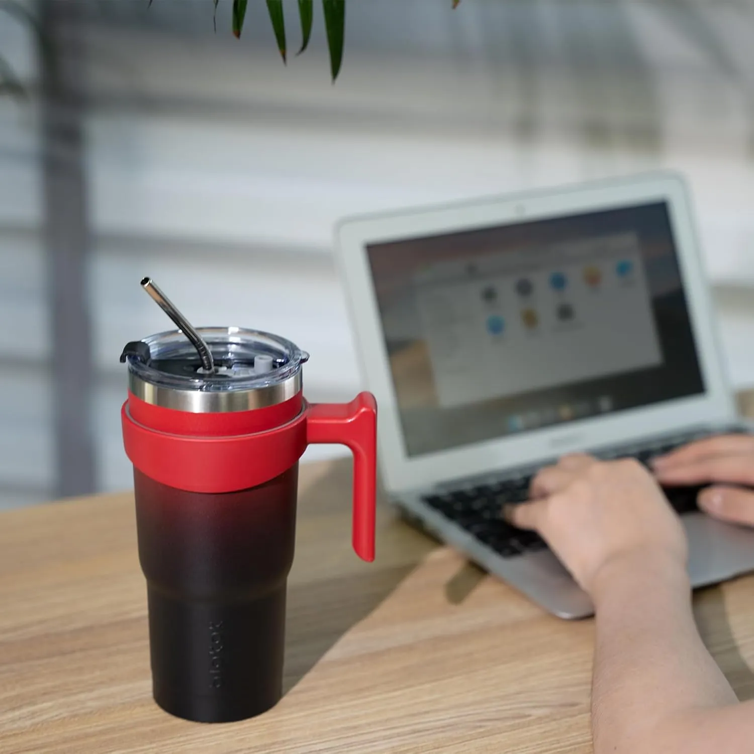 BJPKPK 20oz Stainless Steel Double Wall Insulated Tumbler With Handle And Straw Lid,Blood Moon