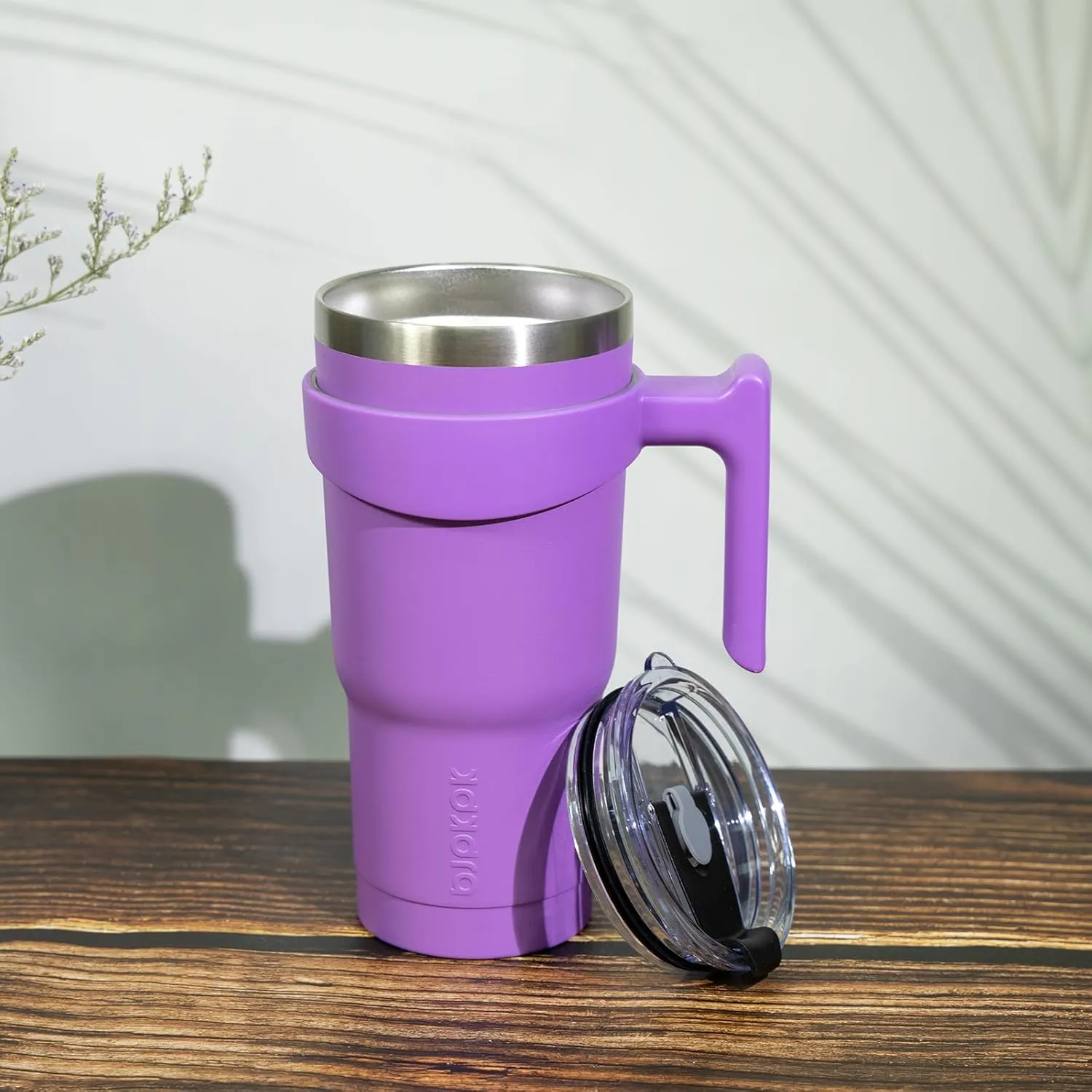 BJPKPK Tumbler With Handle 20oz Stainless Steel Insulated Tumbler With Lid And Straw For Water Or Ice Coffee,Lavender